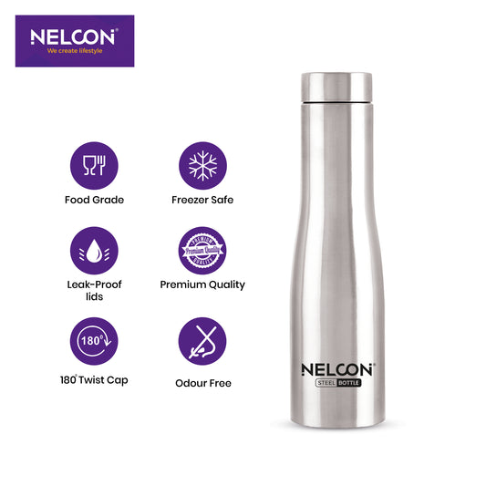 BlueAura Duo Silver 750ml Stainless Steel Bottle 2pc Gift Set