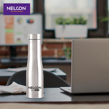 BlueAura Duo Silver 750ml Stainless Steel Bottle 2pc Gift Set