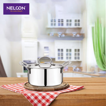 Triply Stainless Steel Casserole Induction SS Lid 22cm