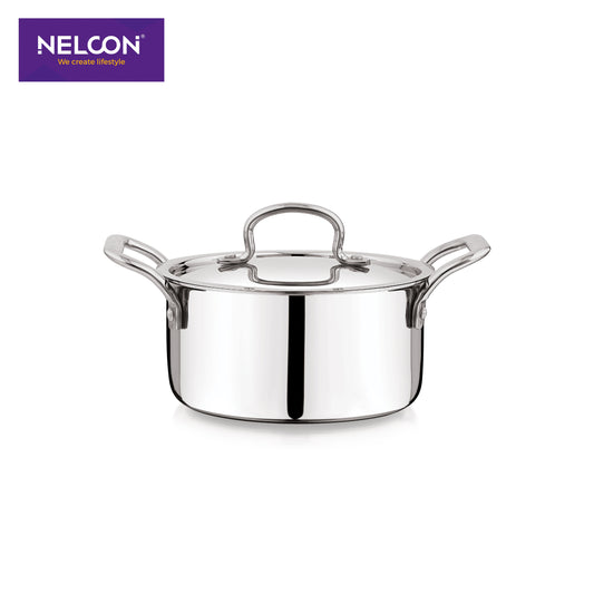 Triply Stainless Steel Casserole Induction SS Lid 22cm