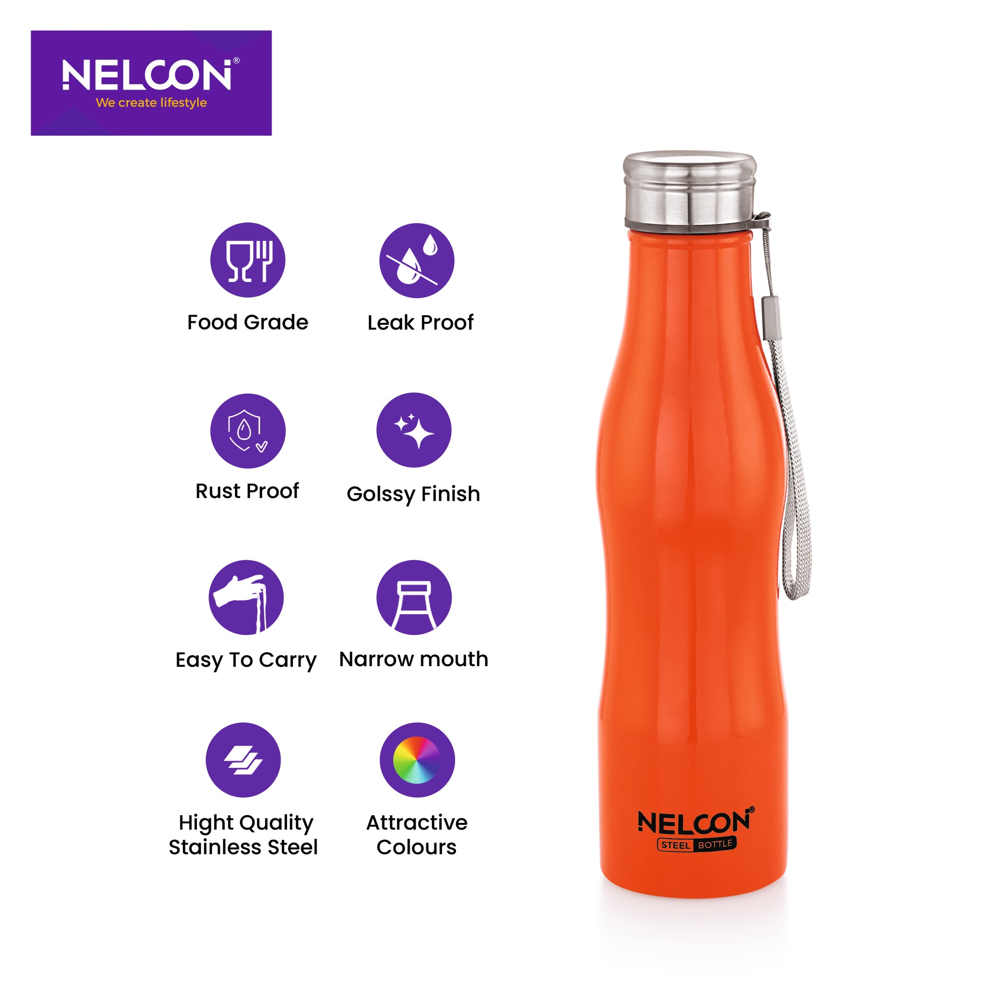 Capsule Orange Stainless Steel Bottle 750ml – photo 4