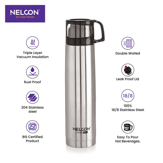 Classy Flask Refined Insulated Stainless Steel Bottle 1000ml