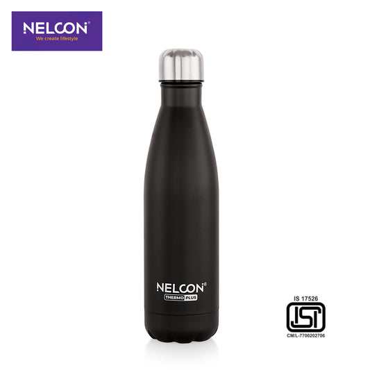 Cola Black Thermo Plus Matte Black Insulated Bottle 500ml