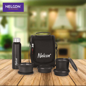 TitanPro 750ml Bottle & Lunch Bag with 4 Tiffins