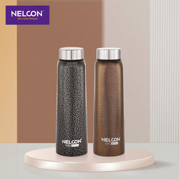 ForgetOne Black Brown 1000ml Stainless Steel Bottle 4pc Gift Set