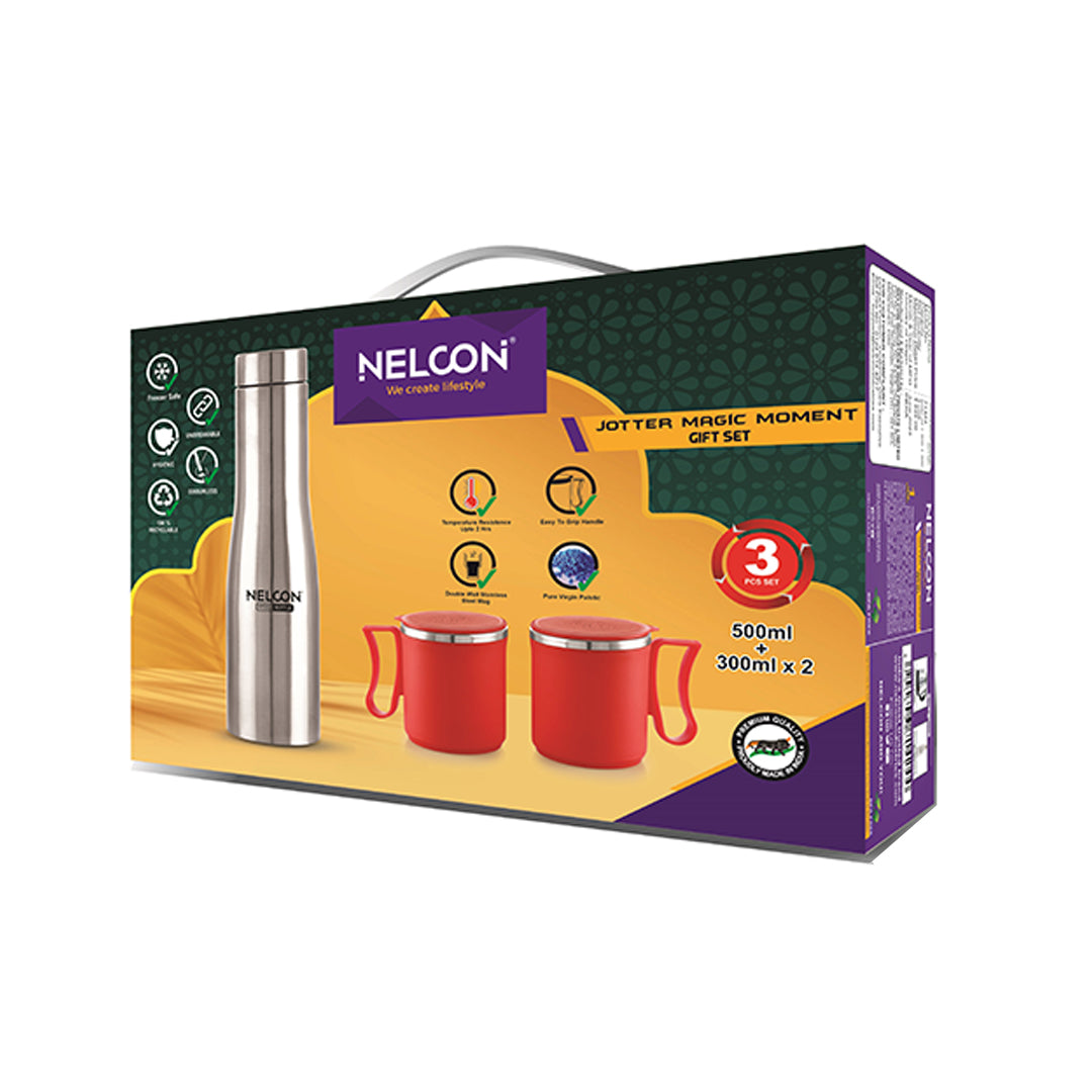 Nelcon Jotter Magic Moment Gift Set (1pc Bluebell + 2pc Set Flute Cup 300ml)