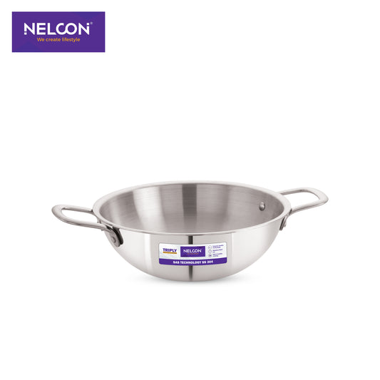 Triply Stainless Steel Kadai Induction Base 24cm
