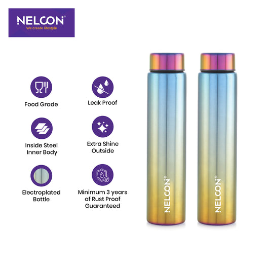 LuxAura Twins Multicolor 500ml Stainless Steel Bottle 2pc Gift Set