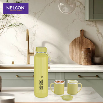 Neo Steel X Lex Combo Set - Yellow (600ml Bottle + 200ml Cup)
