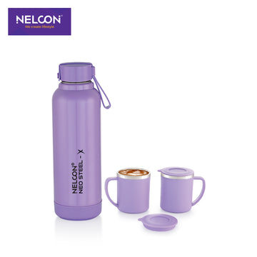 Neo Steel X Lex Combo Set - Purple (600ml Bottle + 200ml Cup)