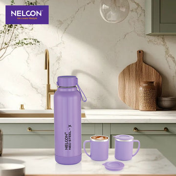 Neo Steel X Lex Combo Set - Purple (600ml Bottle + 200ml Cup)