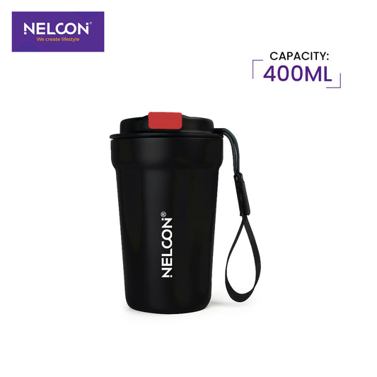 LoopSip Vacuum Insulated Stainless Steel Mug - 400ml (Black)