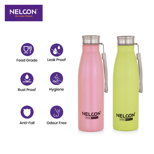 MatteMist Silver 750ml Stainless Steel Bottle 2pc Gift Set