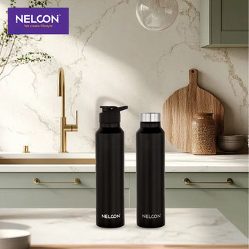 Midnight Mist Duo 1000ml Stainless Steel Bottle Gift Set - Black, 2pc