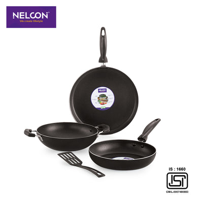 Nuevo ChefXpert 3-Piece All-Black Non-Stick Pan Set
