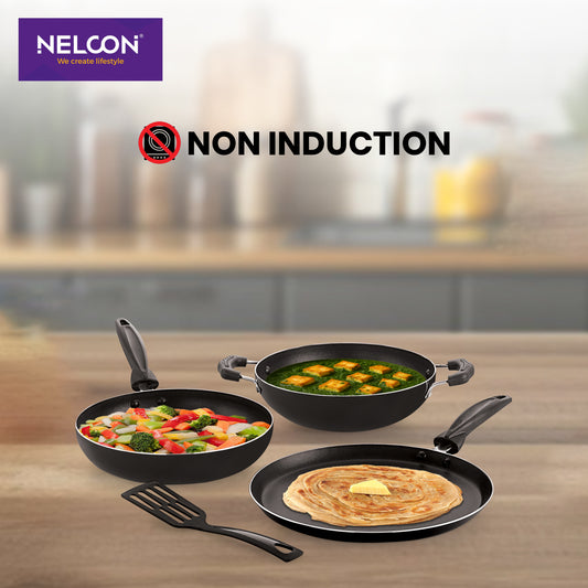 Nuevo ChefXpert 3-Piece All-Black Non-Stick Pan Set