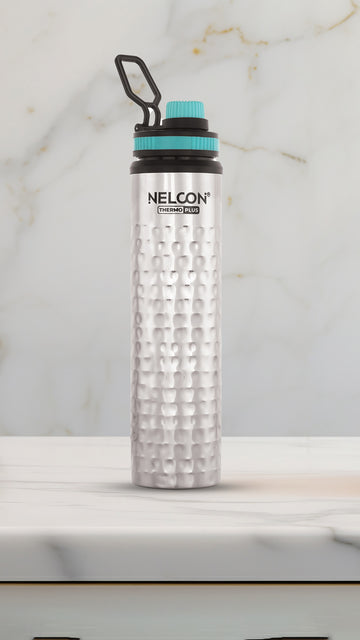 Nelcon Bella hammered water bottle stainless steel, 900ml