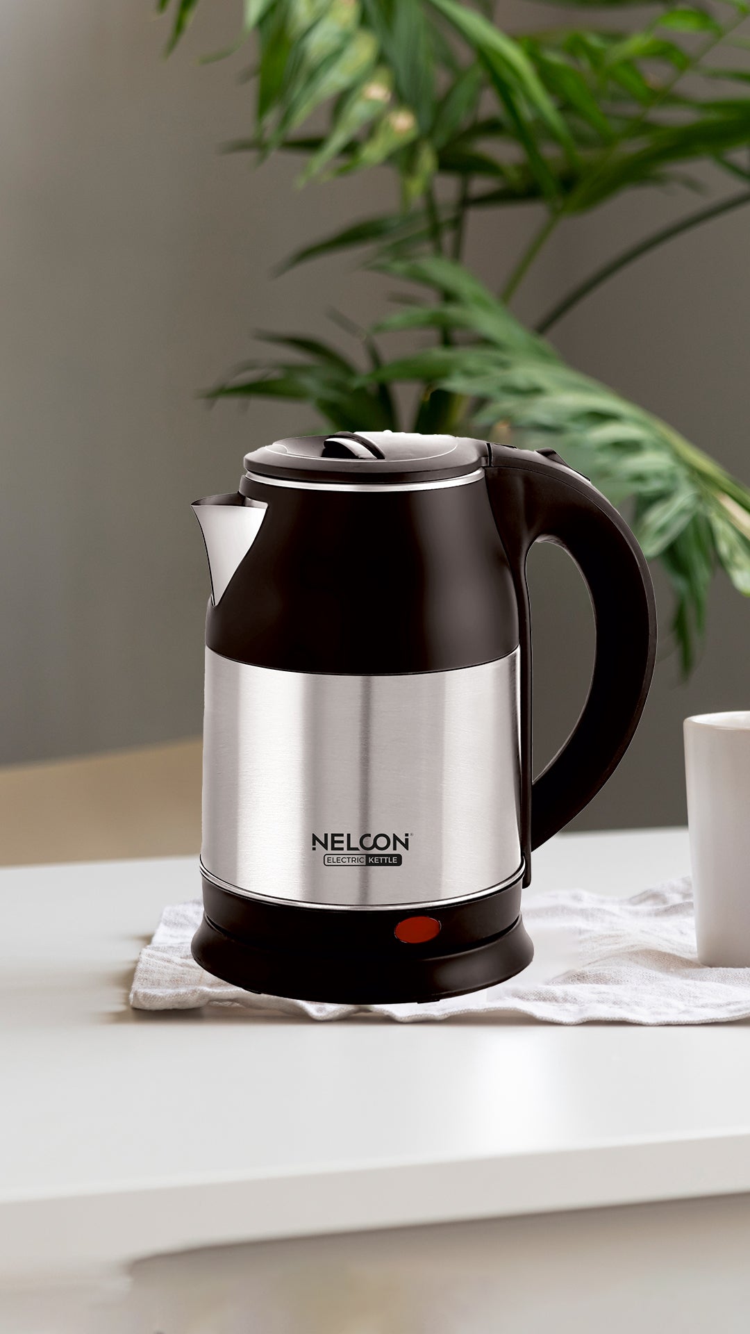 Nelcon Flambeau black Electric Kettle, 1.8Litre