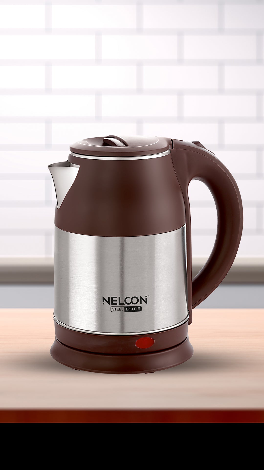 Nelcon Flambeau brown Electric Kettle, 1.8Litre