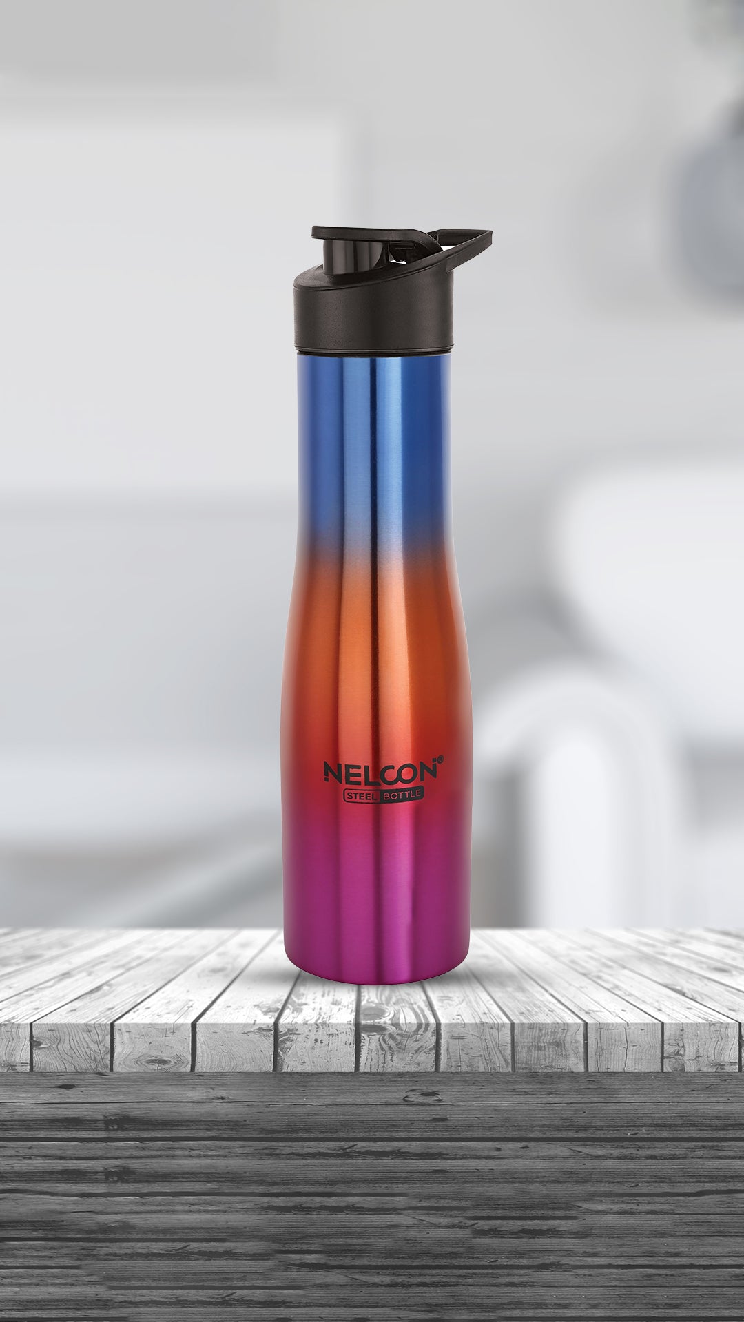 Nelcon Trent trio water bottle stainless steel with sipper cap, 1000ml