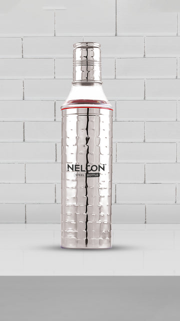 Nelcon cooking oil dispenser for kitchen with hammered design, 1000ml