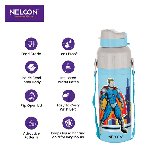 Neo Steel-X Robo Futuristic Compact Insulated Stainless Steel Bottle 700ml