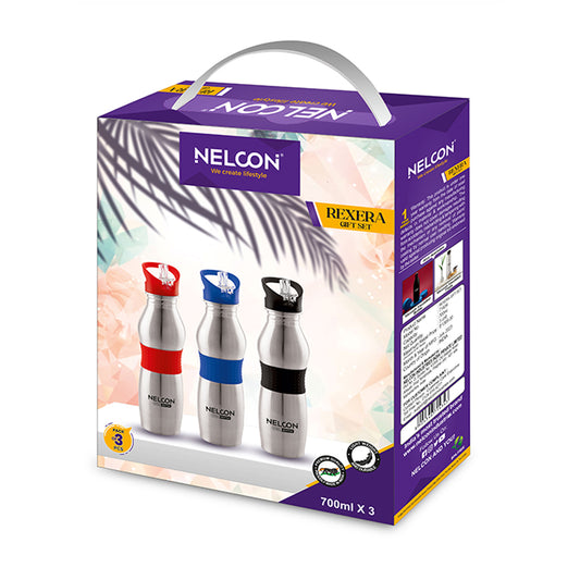 Nelcon Rexera gift set (duke 700 ml red + blue + black - 3 pc set), 700ml x 3