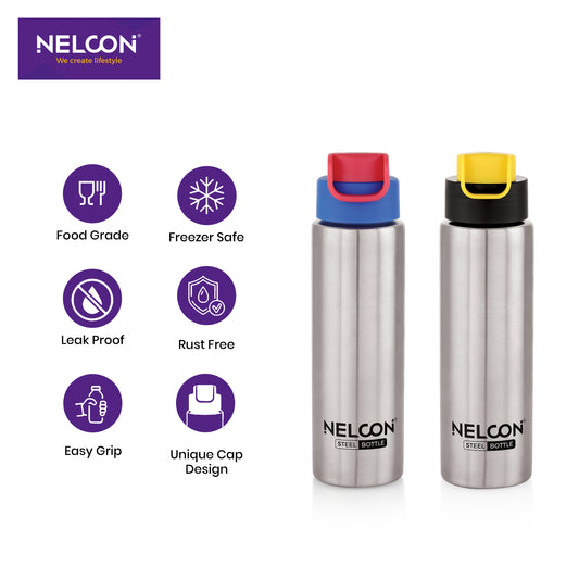 SlimElite Silver 350ml Stainless Steel Bottle 2pc Gift Set