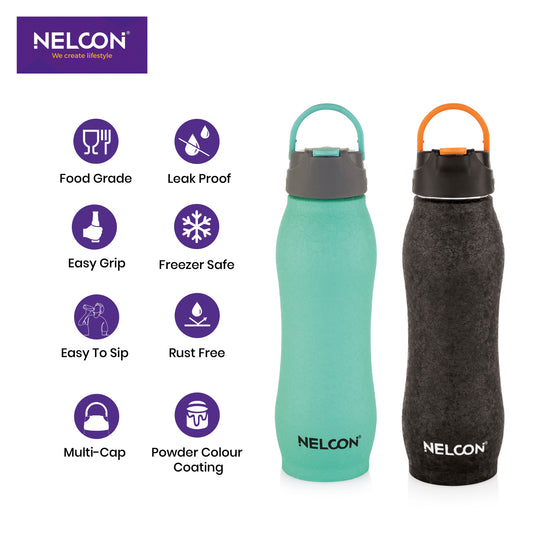 SpringCrush Black Sea Green 750ml Stainless Steel Bottle 2pc Gift Set