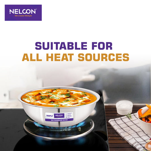 Triply Stainless Steel Tasla Induction Base 20cm