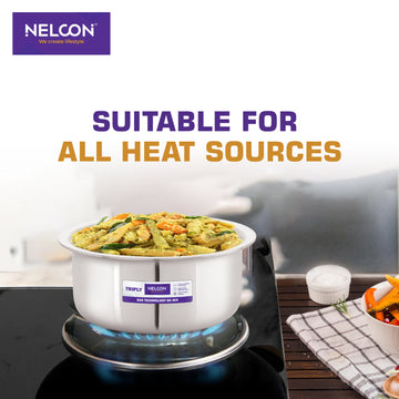 Triply Stainless Steel Tope Induction Base 1.5L- 16cm