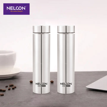 SteelSlim Silver 500ml Stainless Steel Bottle 2pc Gift Set