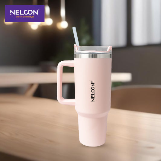 SipJoy Vacuum Insulated Stainless Steel Tumbler Light Pink - 900ml