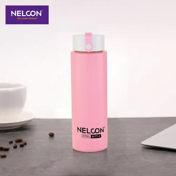 Slim Refresho Pink Stainless Steel Bottle - 350ml