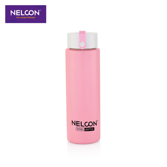 Slim Refresho Pink Stainless Steel Bottle - 350ml