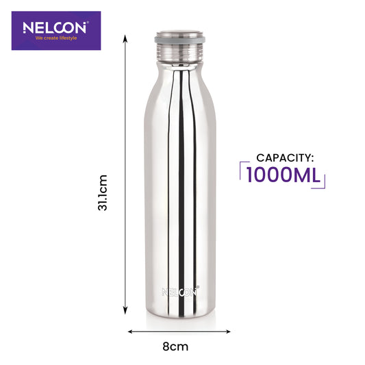 Stark Silver Insulated Stainless Steel Bottle 1000ml