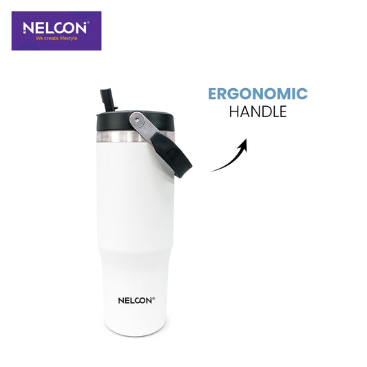 Travel Mate Vacuum Insulated Stainless Steel Tumbler White- 900ml