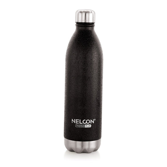 Nelcon Crocz Black cola thermo plus insulated 24 hours hot and cold water bottle 1 litre