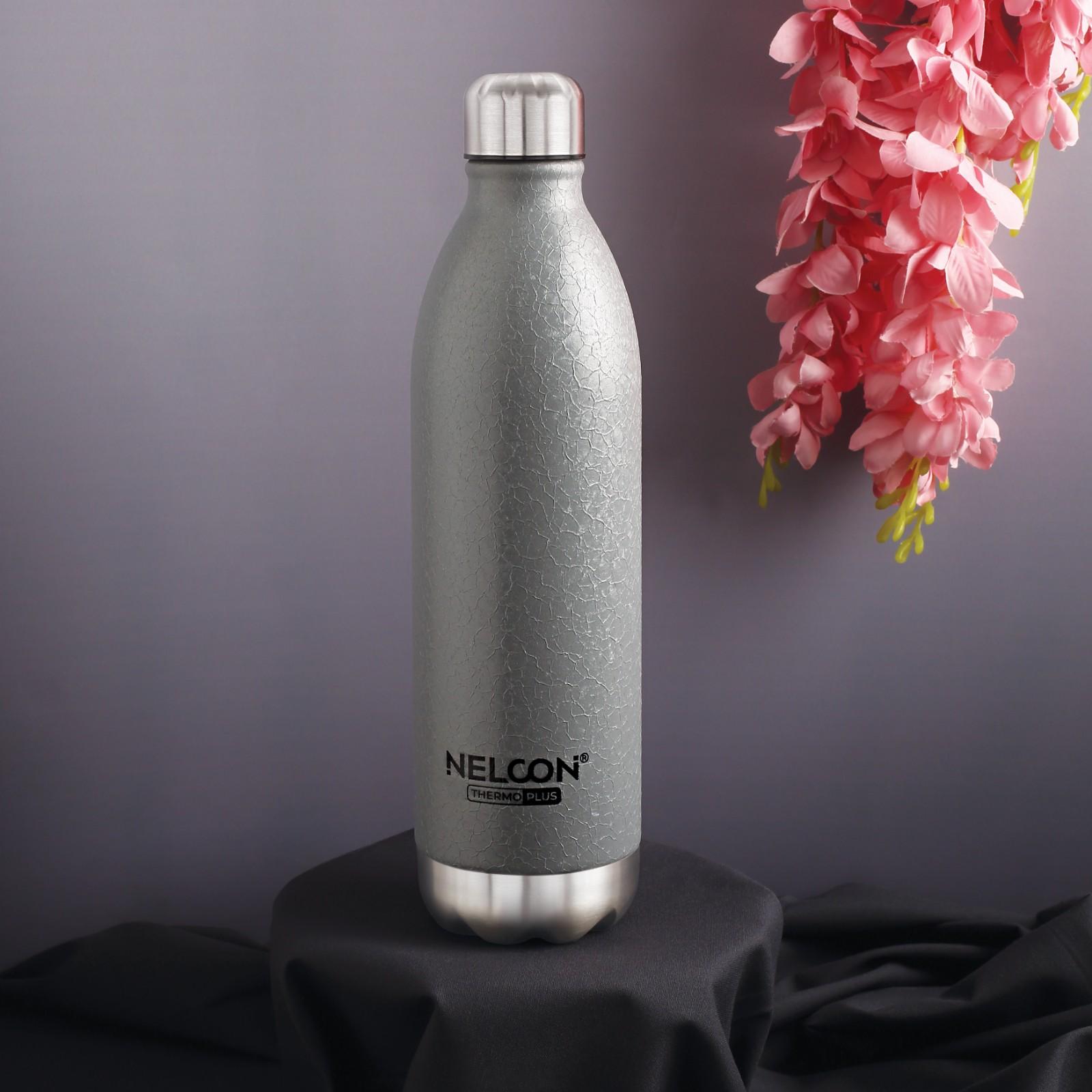 Nelcon Crocz Grey cola thermo plus insulated 24 hours hot and cold water bottle 1 litre