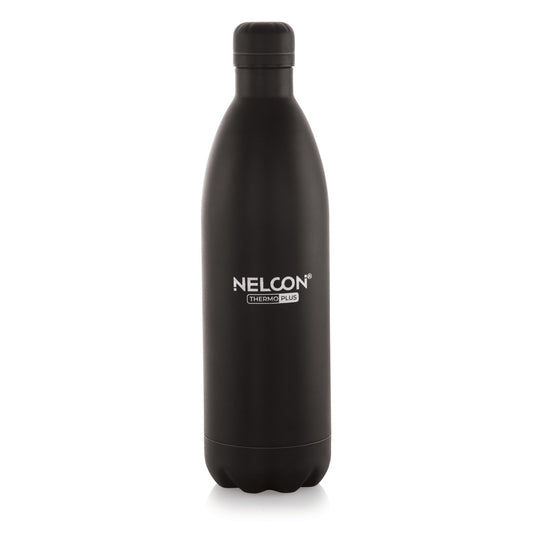 Nelcon Cola dusky black thermo plus insulated 24 hours hot and cold water bottle 1 litre