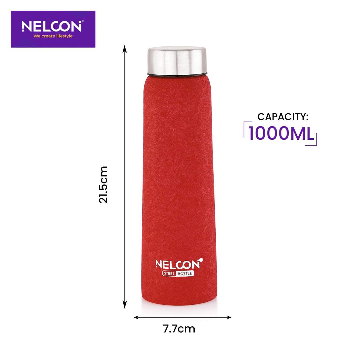 Absolute Crocz Red Stainless Steel Bottle 1000ml - NelconIndustries