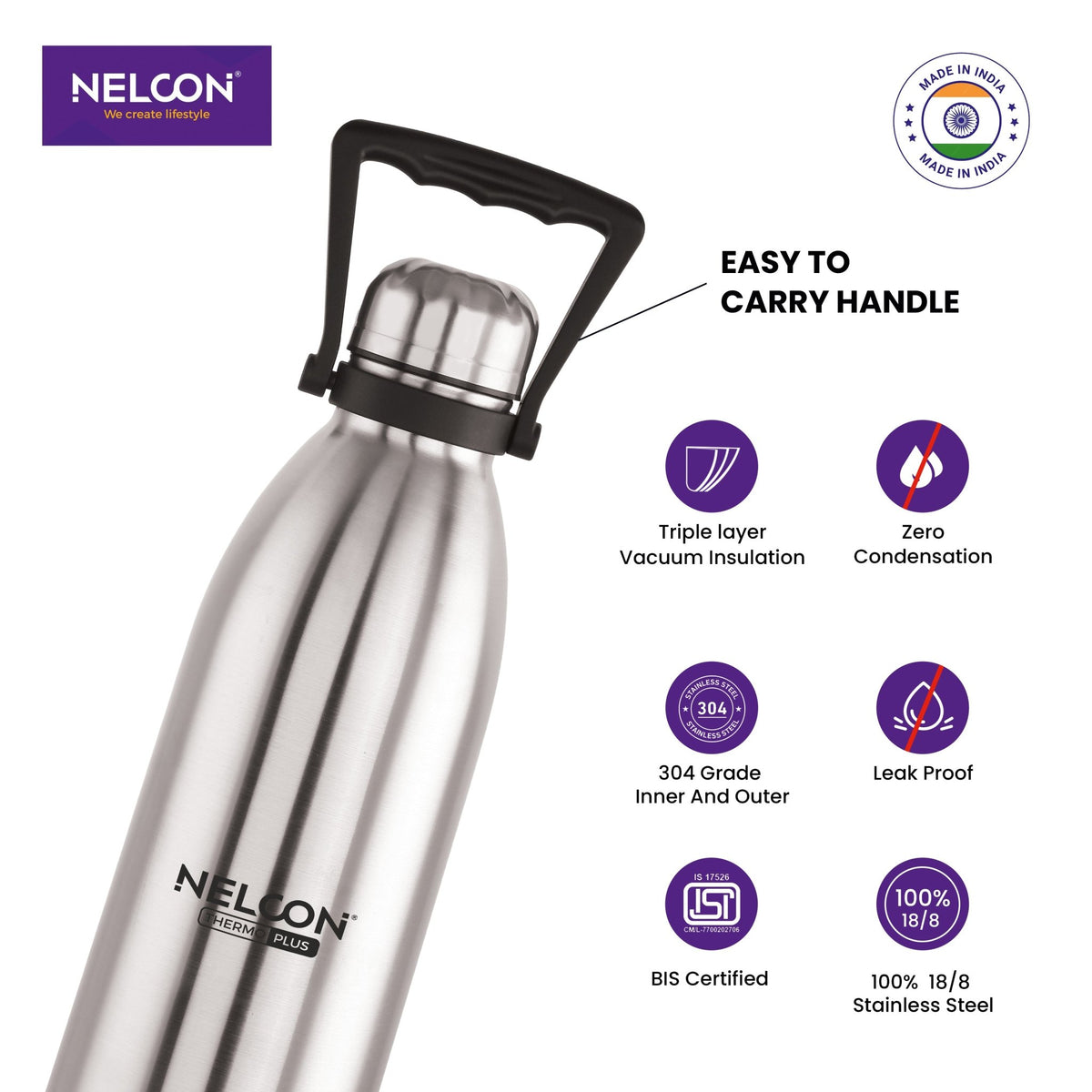 Cola Thermo Plus Handle-Grip Insulated Bottle 1800ml - NelconIndustries