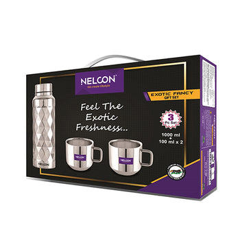 Nelcon Exotic fancy gift set (1pc frozen + 2pc diamond cup), 1000ml + 100ml x 2