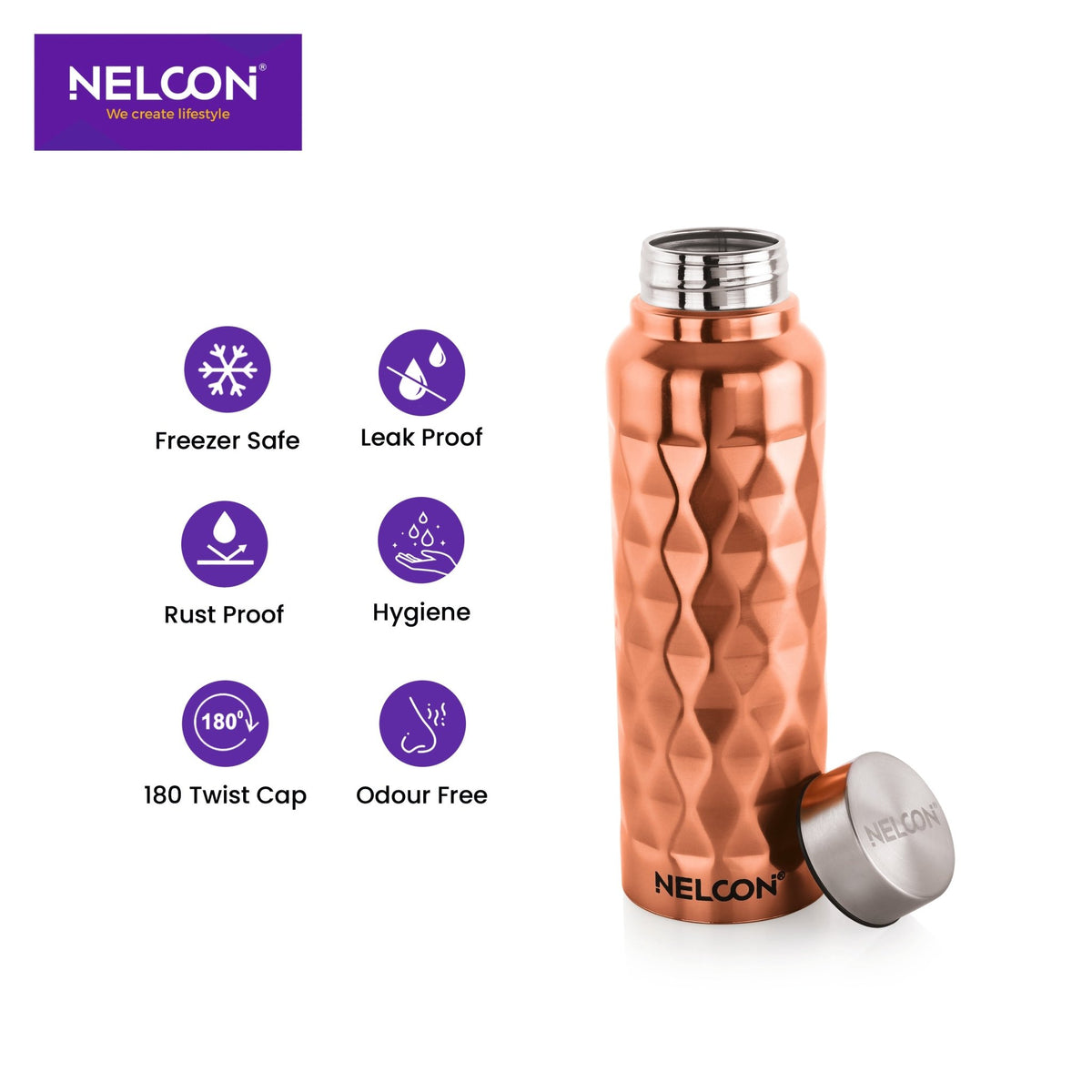 Frozen Bronze Stainless Steel Bottle - 1000ml - NelconIndustries