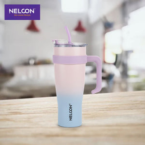 GripSip Vacuum Insulated Stainless Steel Tumbler - 1200ml (PINK AND BLUE) - NelconIndustries
