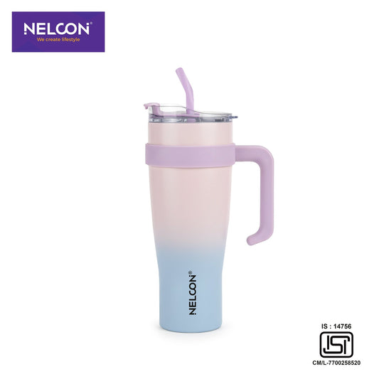 GripSip Vacuum Insulated Stainless Steel Tumbler - 1200ml (PINK AND BLUE) - NelconIndustries