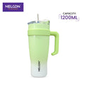 GripSip Vacuum Insulated Stainless Steel Tumbler Pastel Green White 1200ml - NelconIndustries