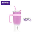 GripSip Vacuum Insulated Stainless Steel Tumbler Pink White 1200ml - NelconIndustries