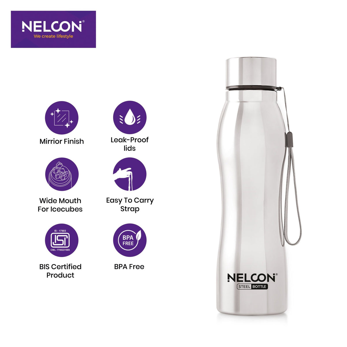 Hexa Premium Stainless Steel Bottle - 1000ml - NelconIndustries