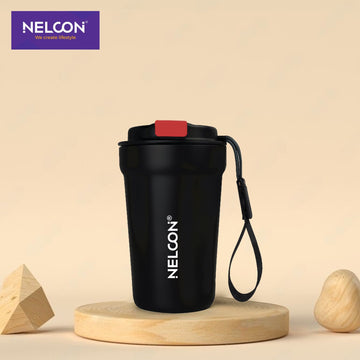 LoopSip Vacuum Insulated Stainless Steel Mug - 400ml (Black) - NelconIndustries